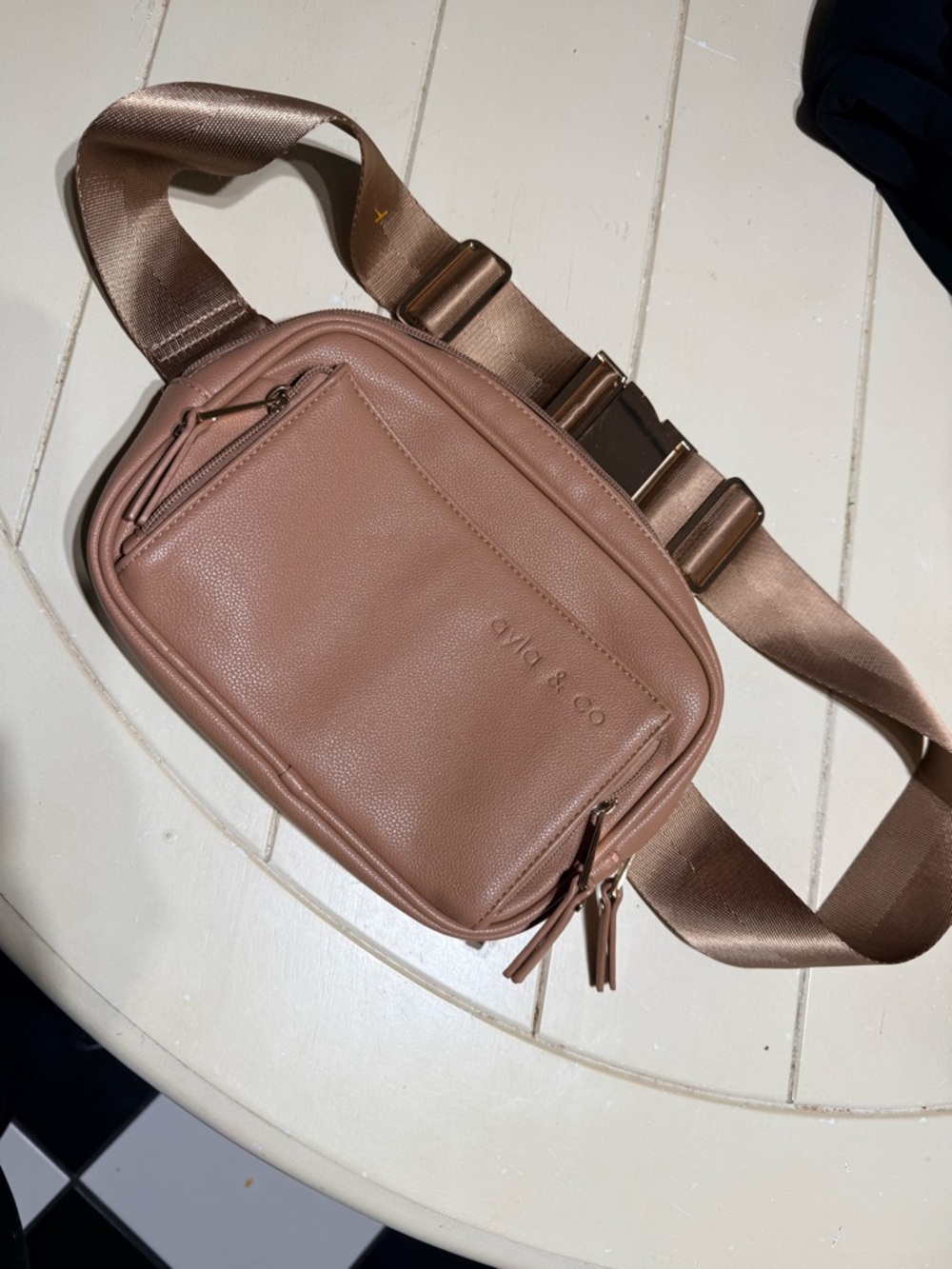 Oro & Co Taupe Leather Sling Bag for Men